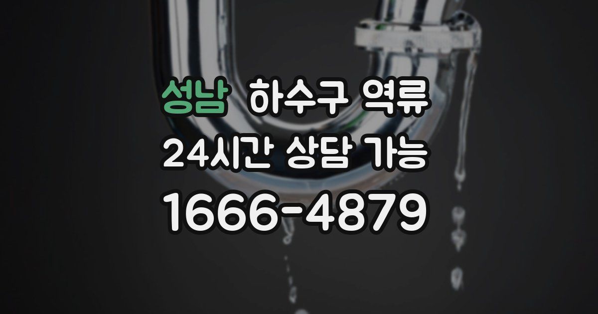 성남 하수구 역류