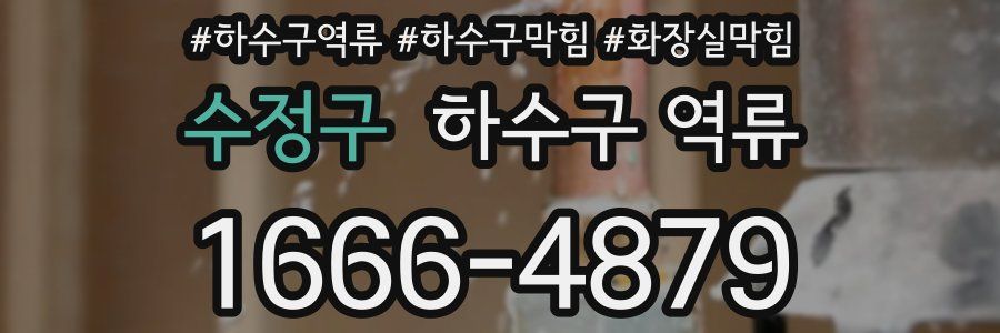 수정구 하수구 역류