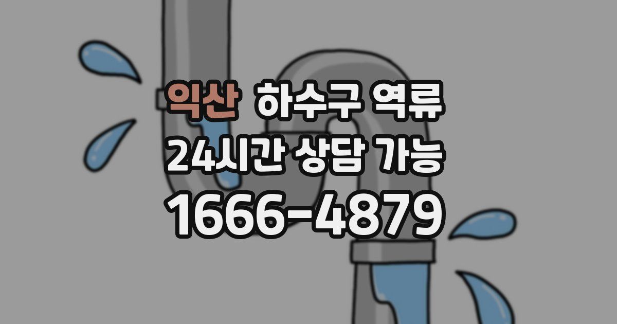 익산 하수구 역류