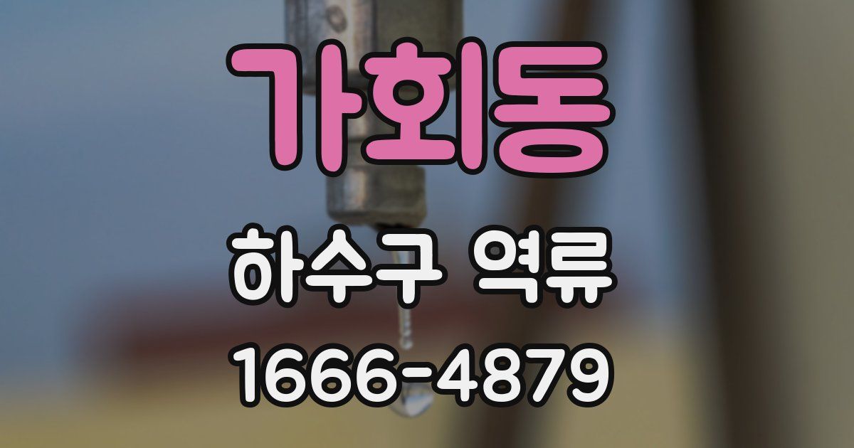 가회동 하수구 역류