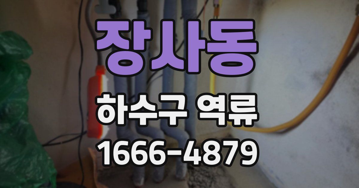 장사동 하수구 역류