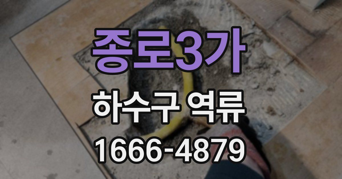 종로3가 하수구 역류
