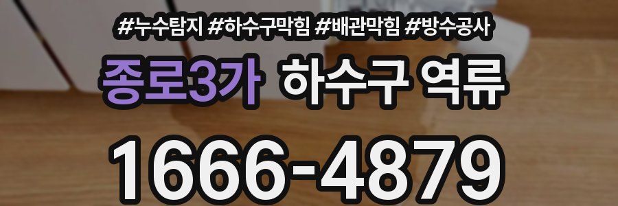 종로3가 하수구 역류