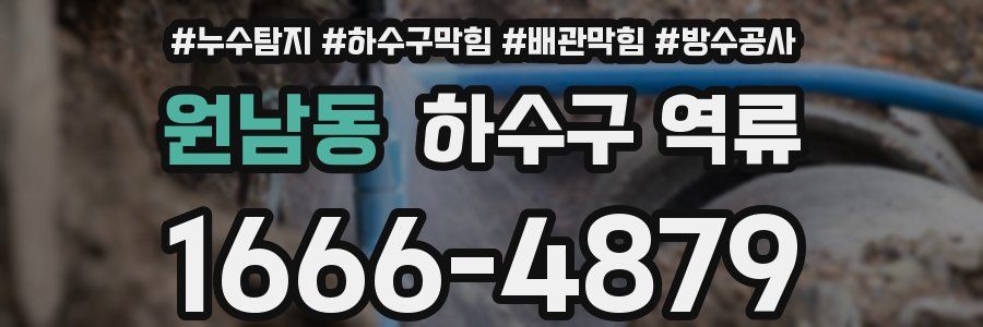 원남동 하수구 역류