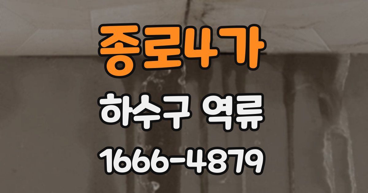 종로4가 하수구 역류