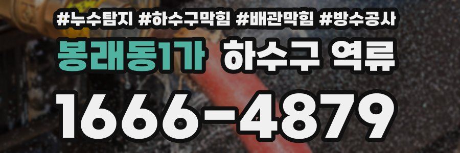 봉래동1가 하수구 역류