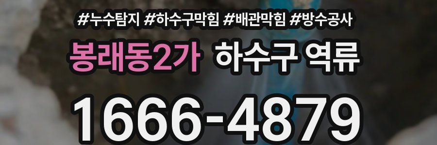 봉래동2가 하수구 역류