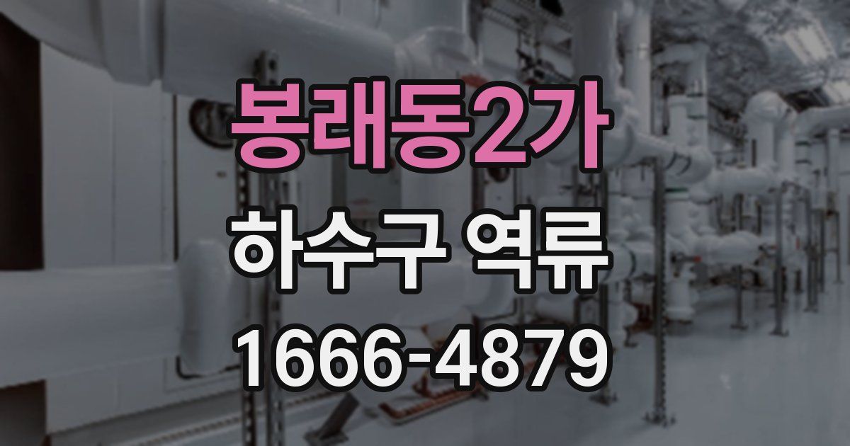 봉래동2가 하수구 역류