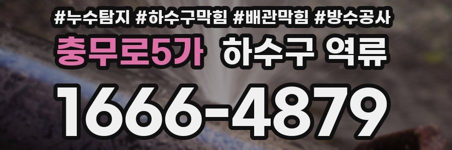 충무로5가 하수구 역류