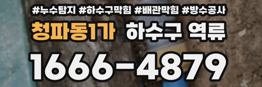 청파동1가 하수구 역류