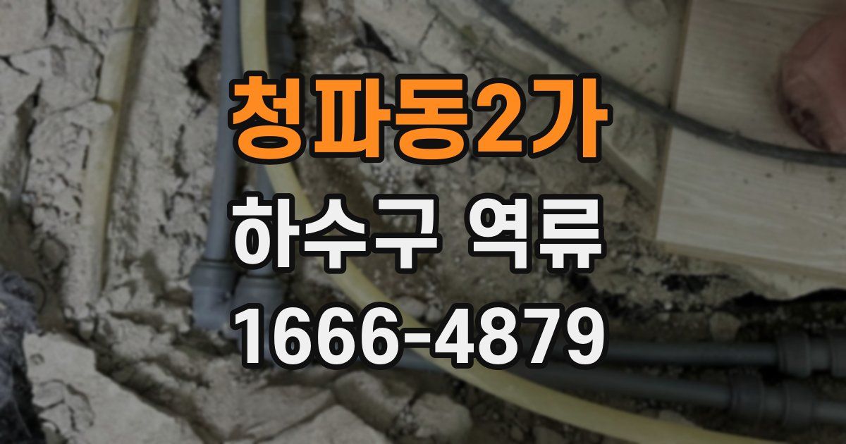 청파동2가 하수구 역류