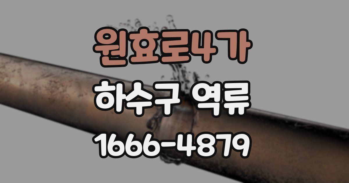 원효로4가 하수구 역류
