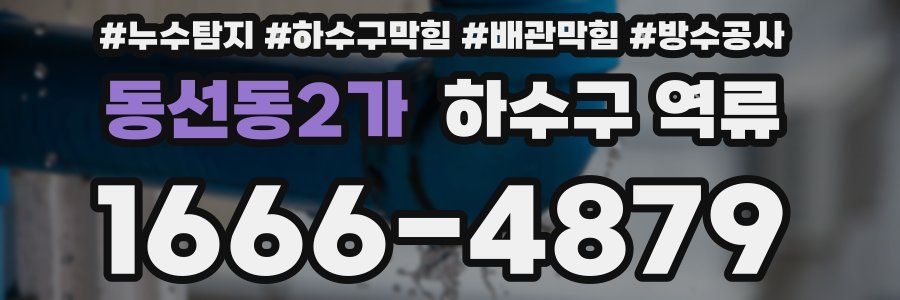 동선동2가 하수구 역류