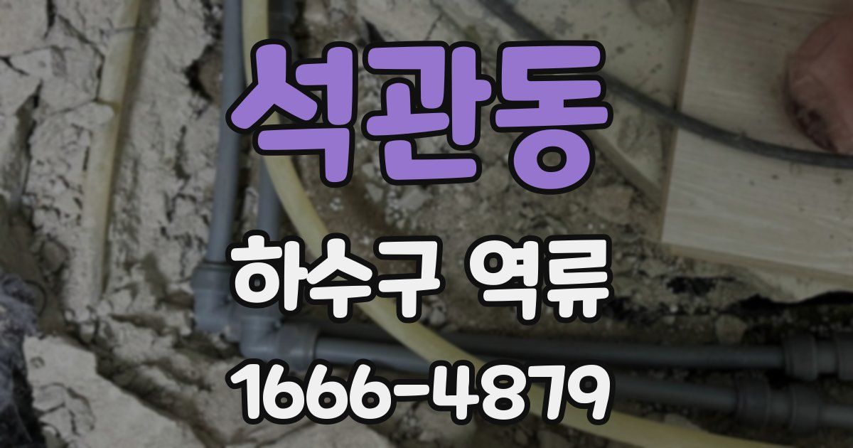 석관동 하수구 역류
