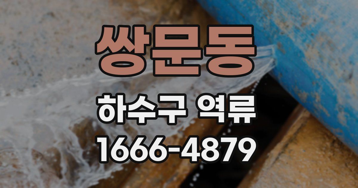 쌍문동 하수구 역류