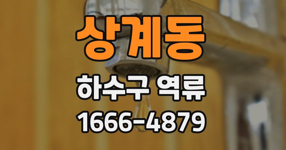 상계동 하수구 역류
