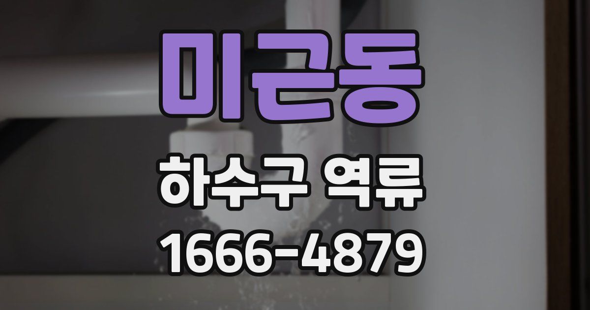 미근동 하수구 역류