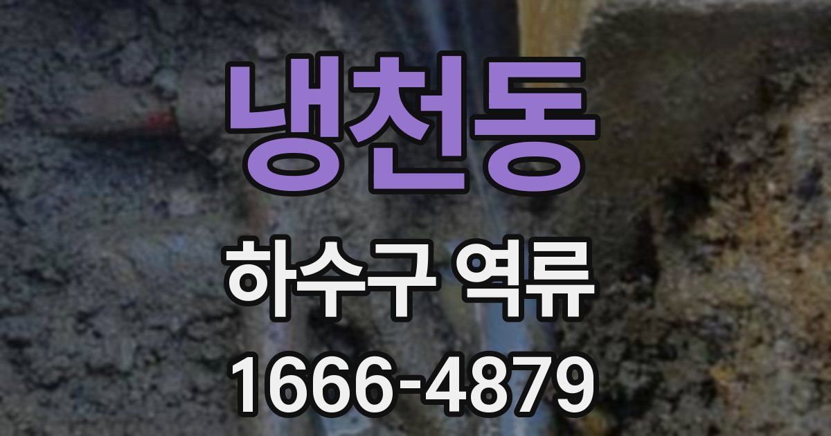 냉천동 하수구 역류