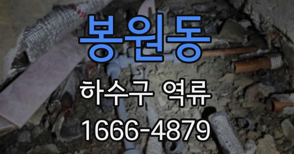 봉원동 하수구 역류