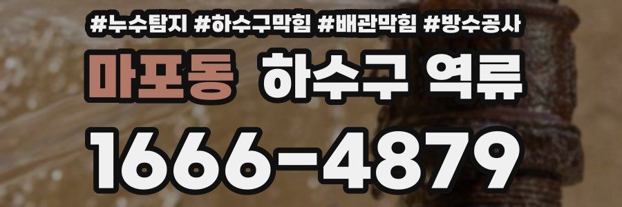 마포동 하수구 역류
