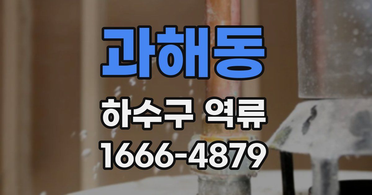 과해동 하수구 역류