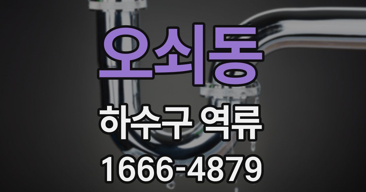 오쇠동 하수구 역류