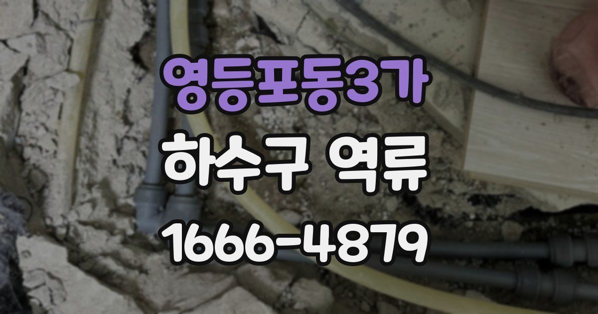 영등포동3가 하수구 역류