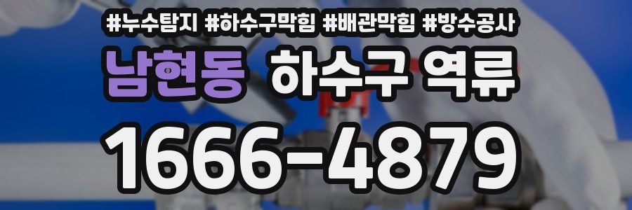 남현동 하수구 역류