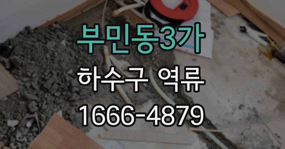 부민동3가 하수구 역류