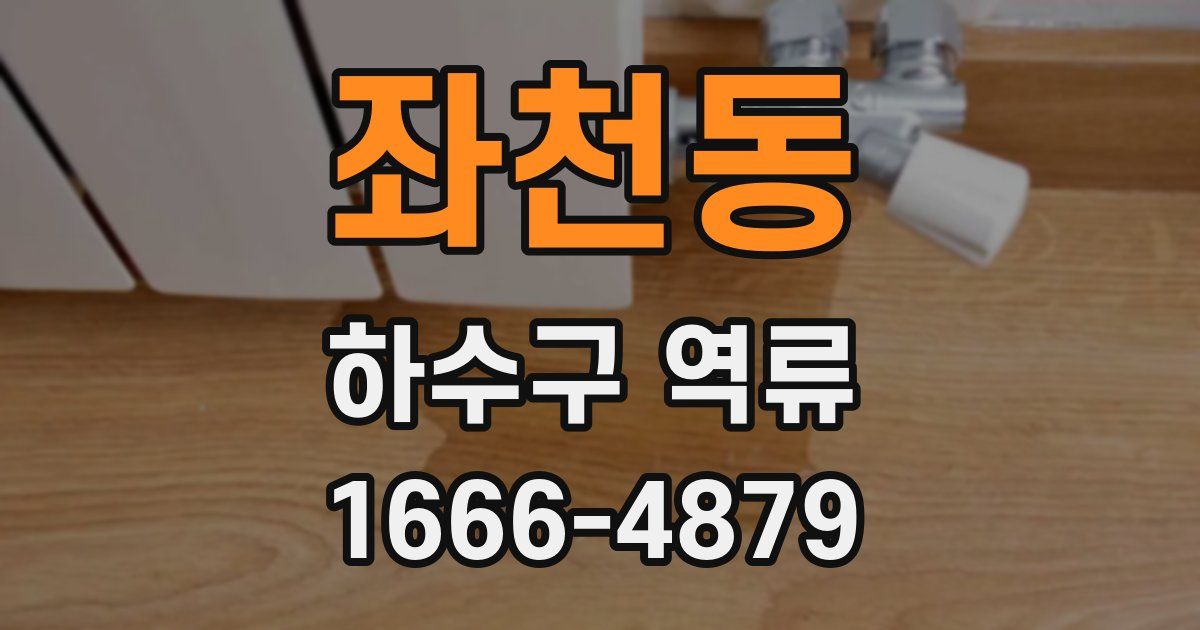 좌천동 하수구 역류