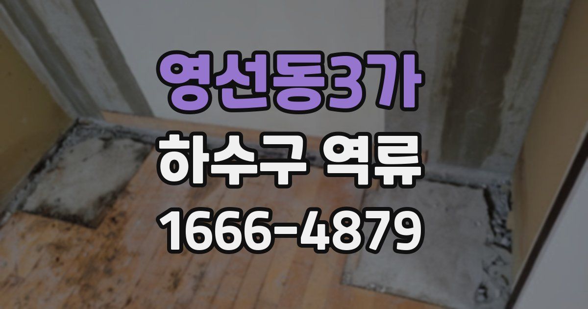 영선동3가 하수구 역류
