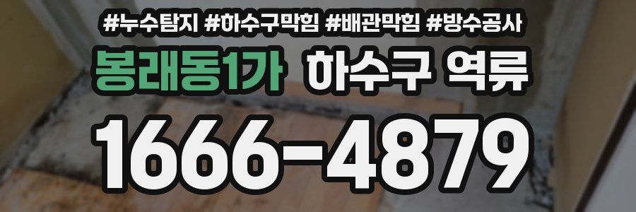봉래동1가 하수구 역류