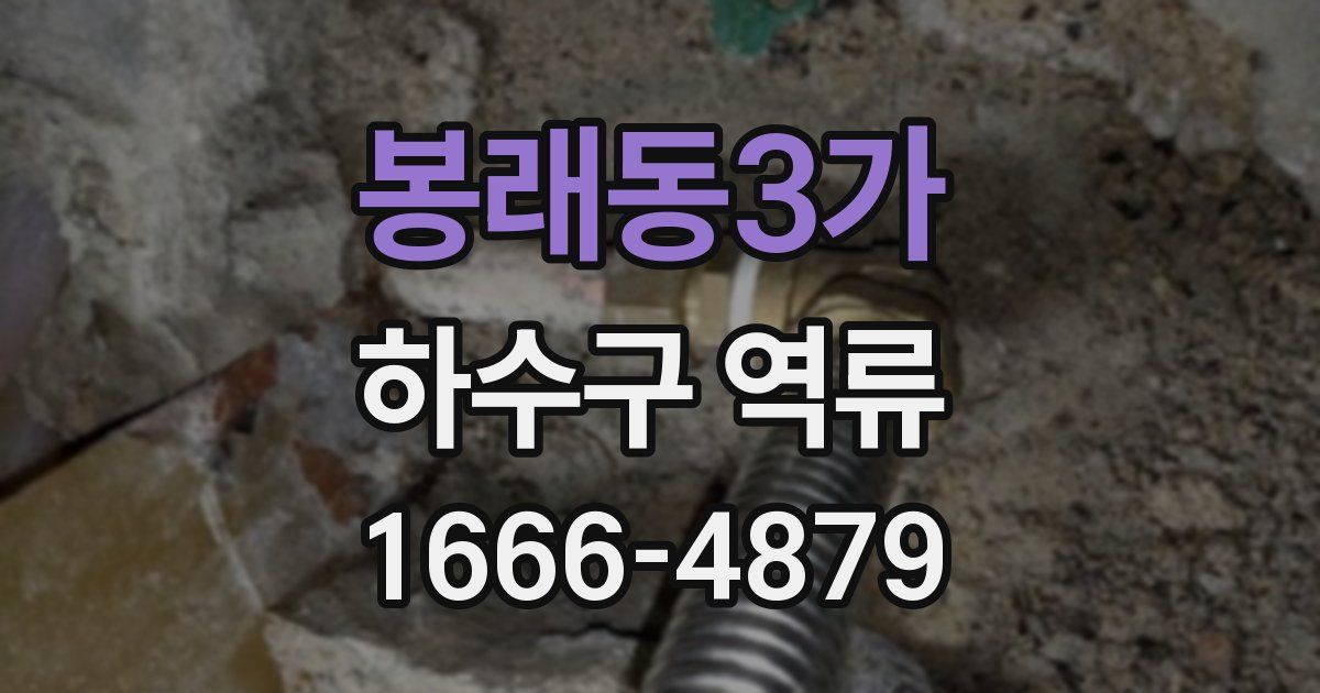 봉래동3가 하수구 역류