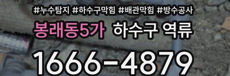 봉래동5가 하수구 역류