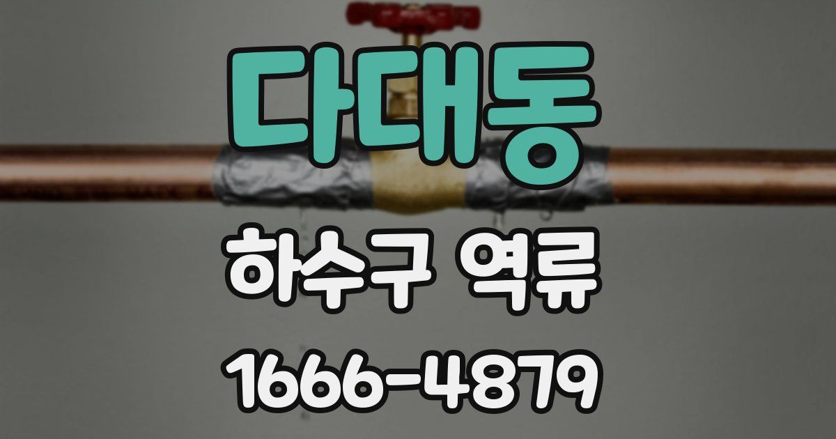 다대동 하수구 역류