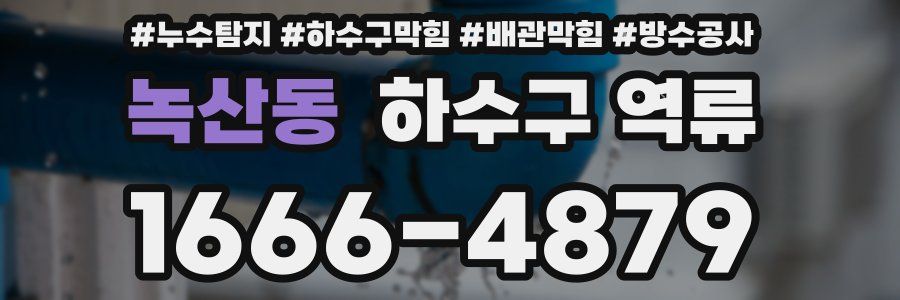 녹산동 하수구 역류