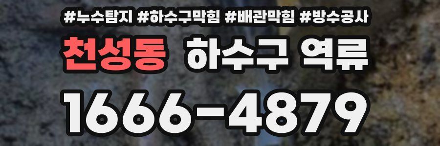 천성동 하수구 역류