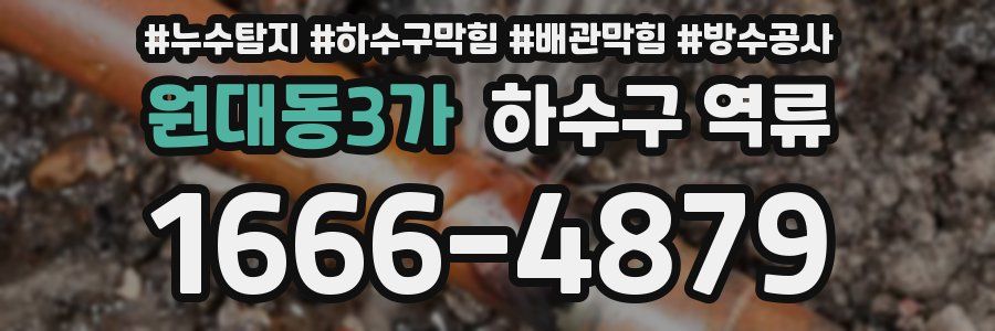 원대동3가 하수구 역류