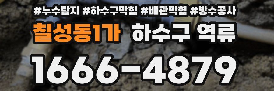 칠성동1가 하수구 역류