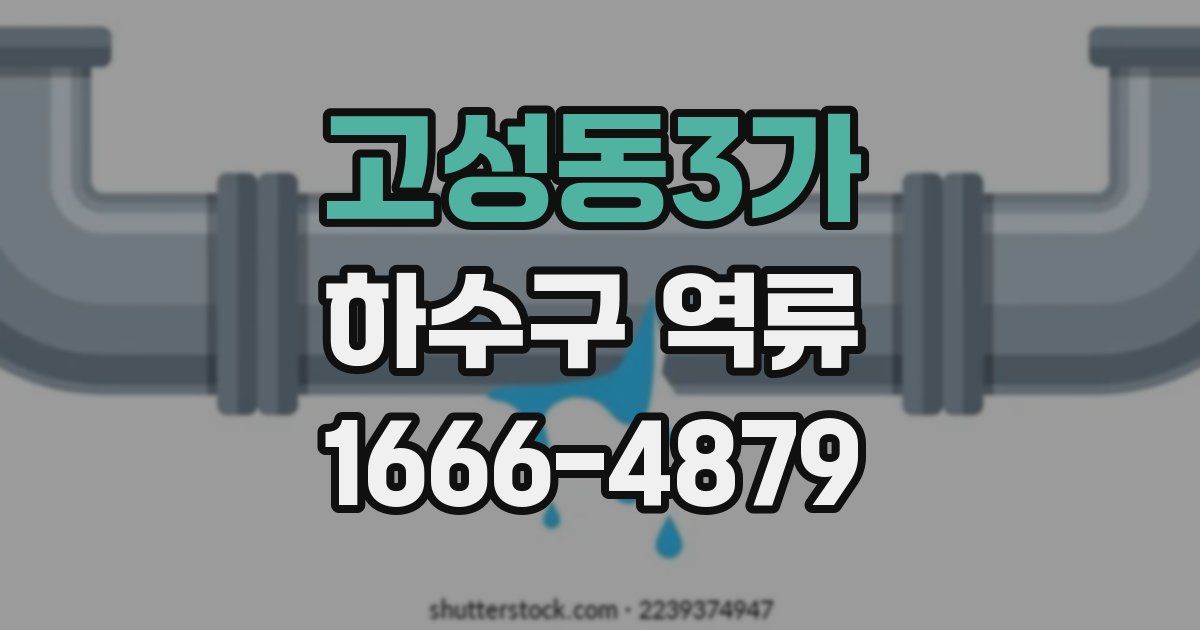 고성동3가 하수구 역류