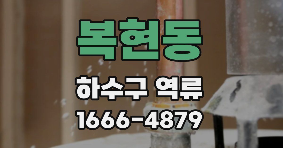 복현동 하수구 역류