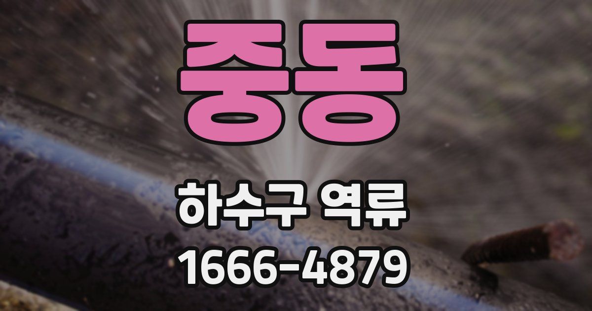 중동 하수구 역류