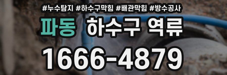 파동 하수구 역류