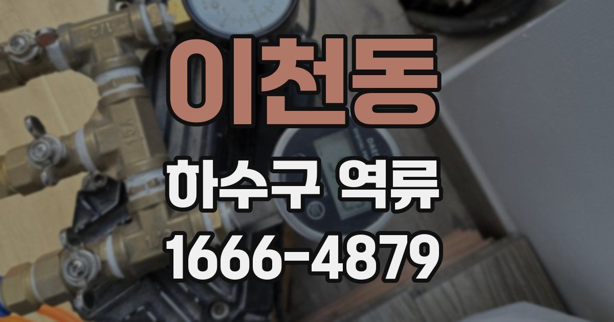이천동 하수구 역류