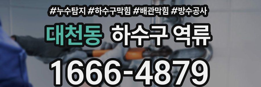대천동 하수구 역류