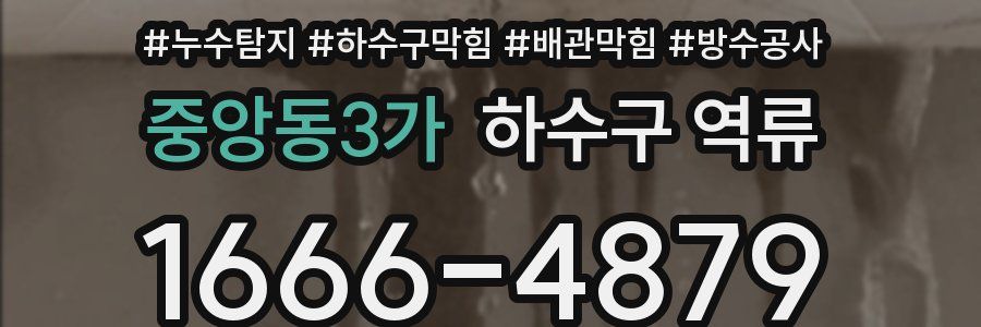 중앙동3가 하수구 역류