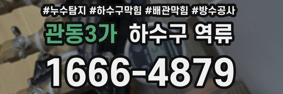 관동3가 하수구 역류