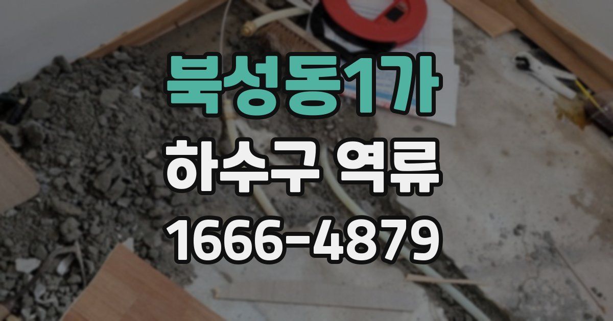 북성동1가 하수구 역류
