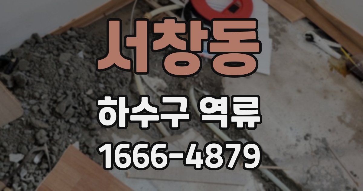 서창동 하수구 역류