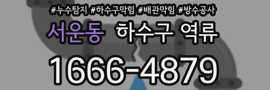 서운동 하수구 역류
